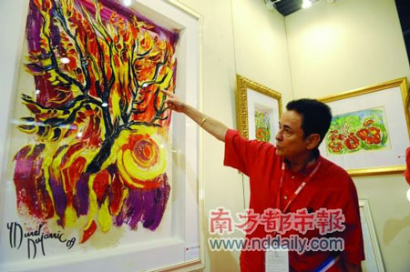 毕加索“两只公鸡”现身艺术广东展 叫价180万